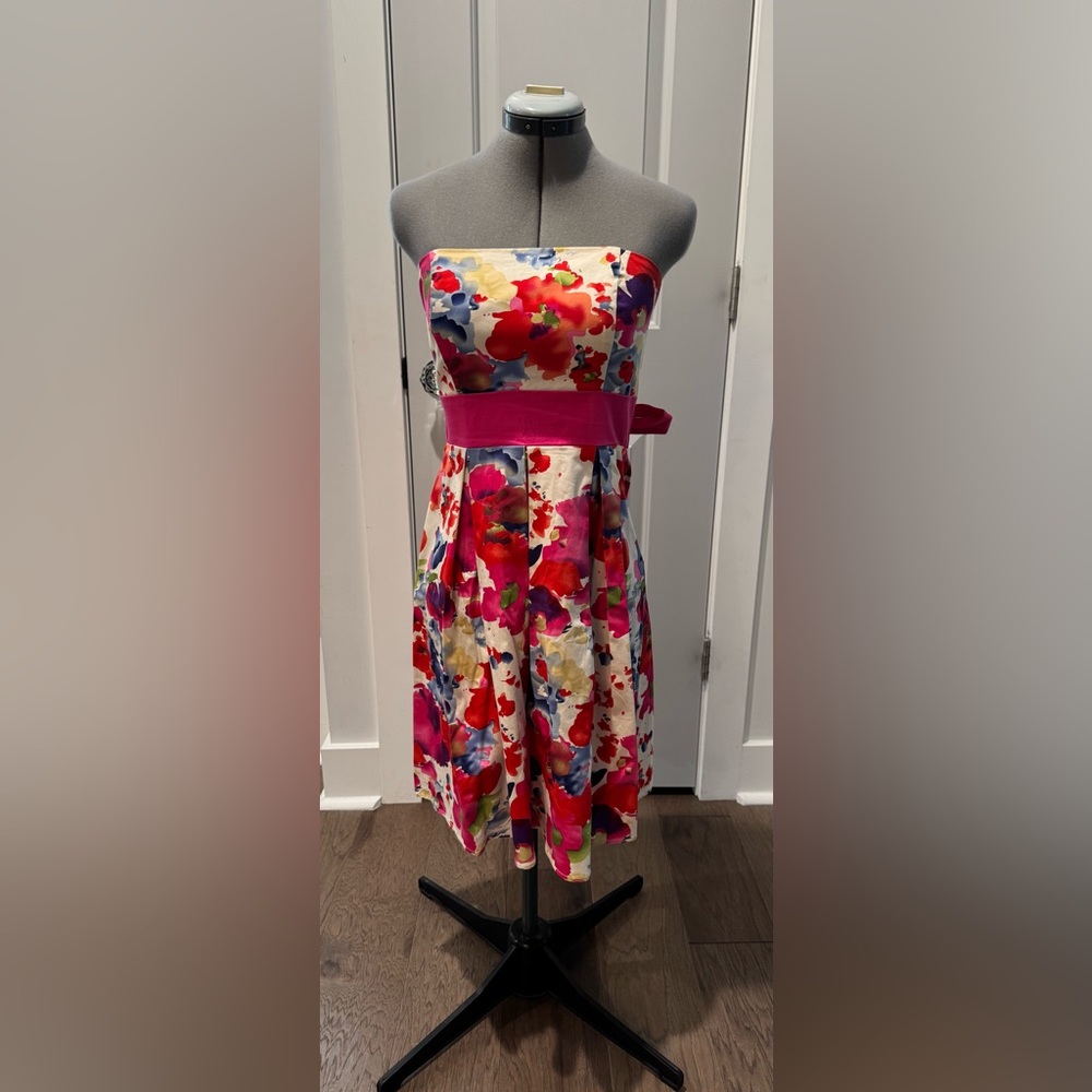 Floral Dress with Pink Accents